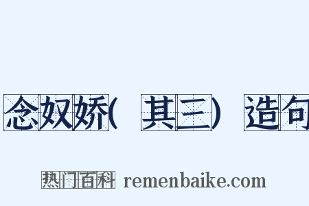 念奴娇(其三)造句是什么意思的图片